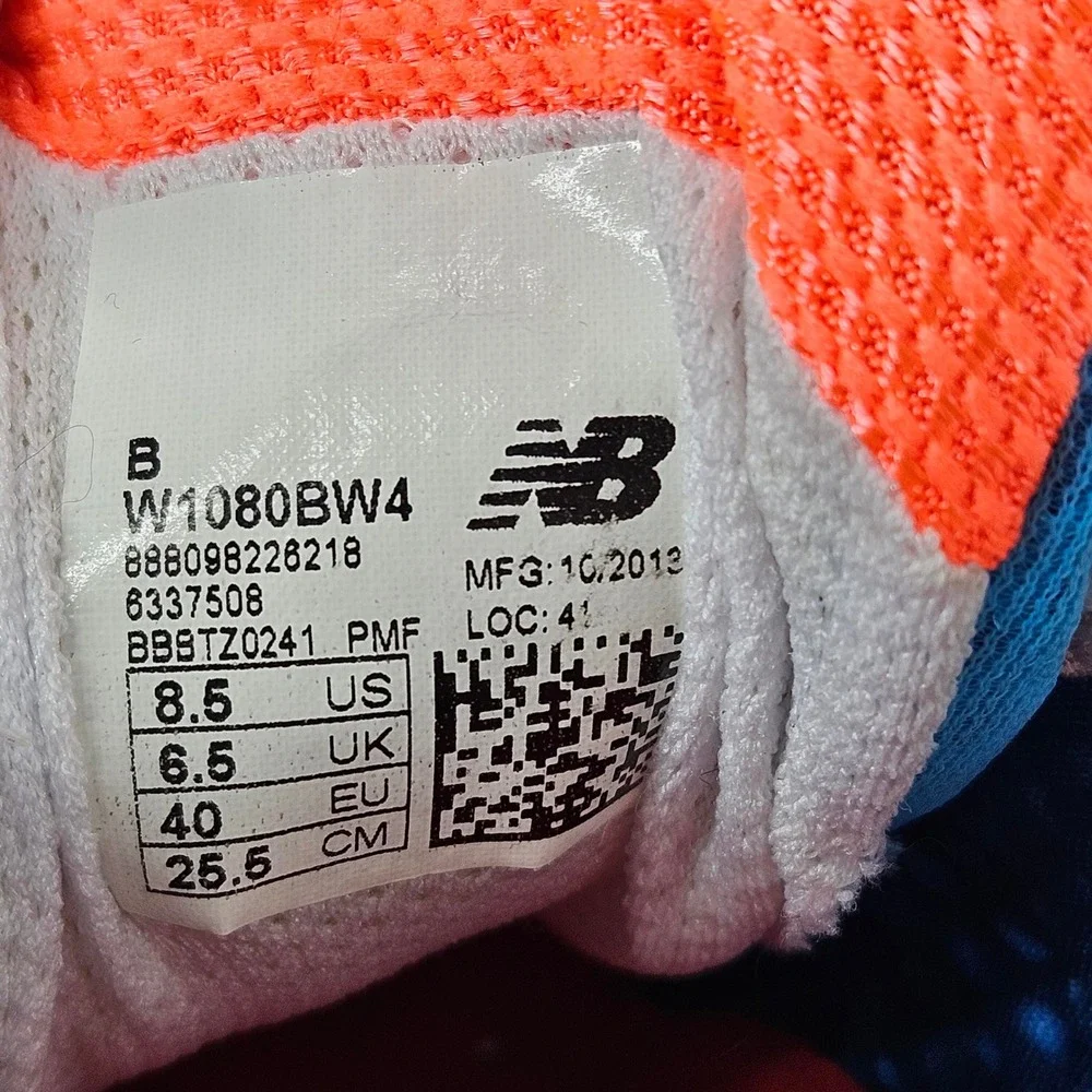 New Balance Fresh Foam 1080v4‎ Running Shoes Womens 8.5 B Blue Orange W1080BW4 - Picture 8 of 15